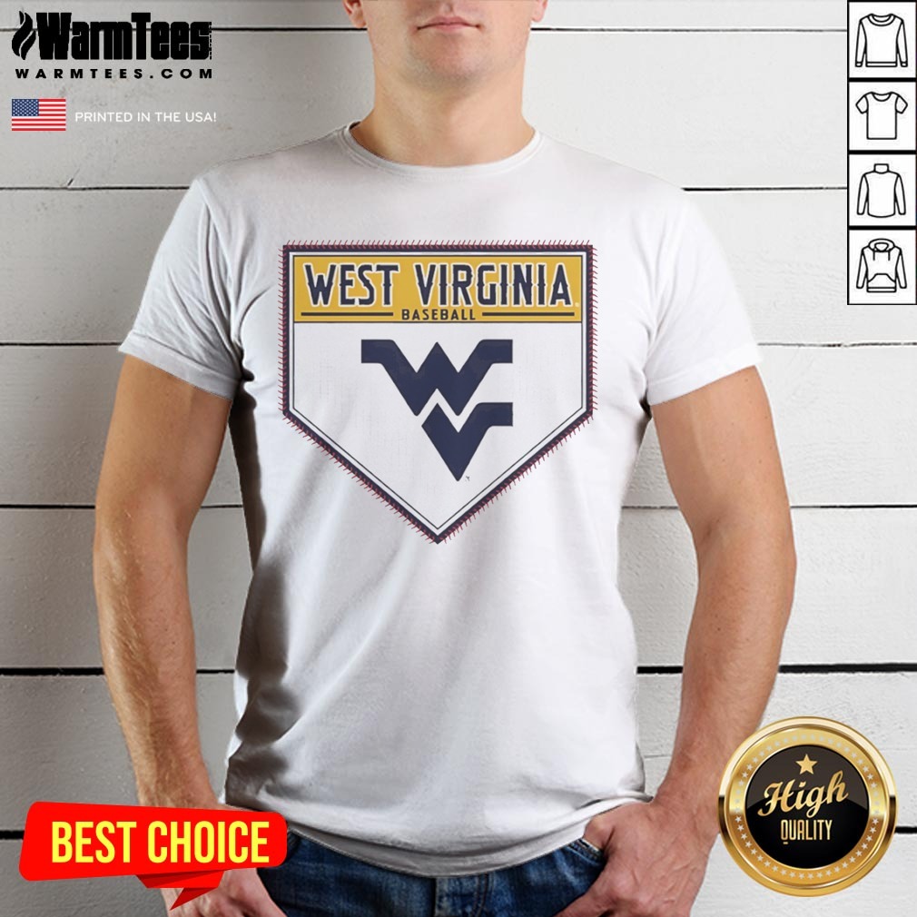 Top West Virginia Baseball Mountaineers Home Plate Logo Shirt