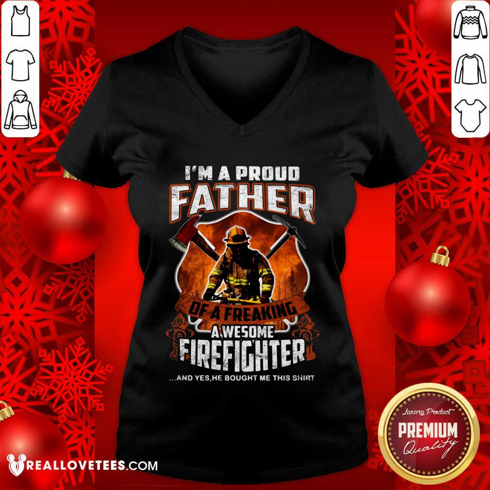 Im A Proud Father Awesome Firefighter Shirt - Image 2