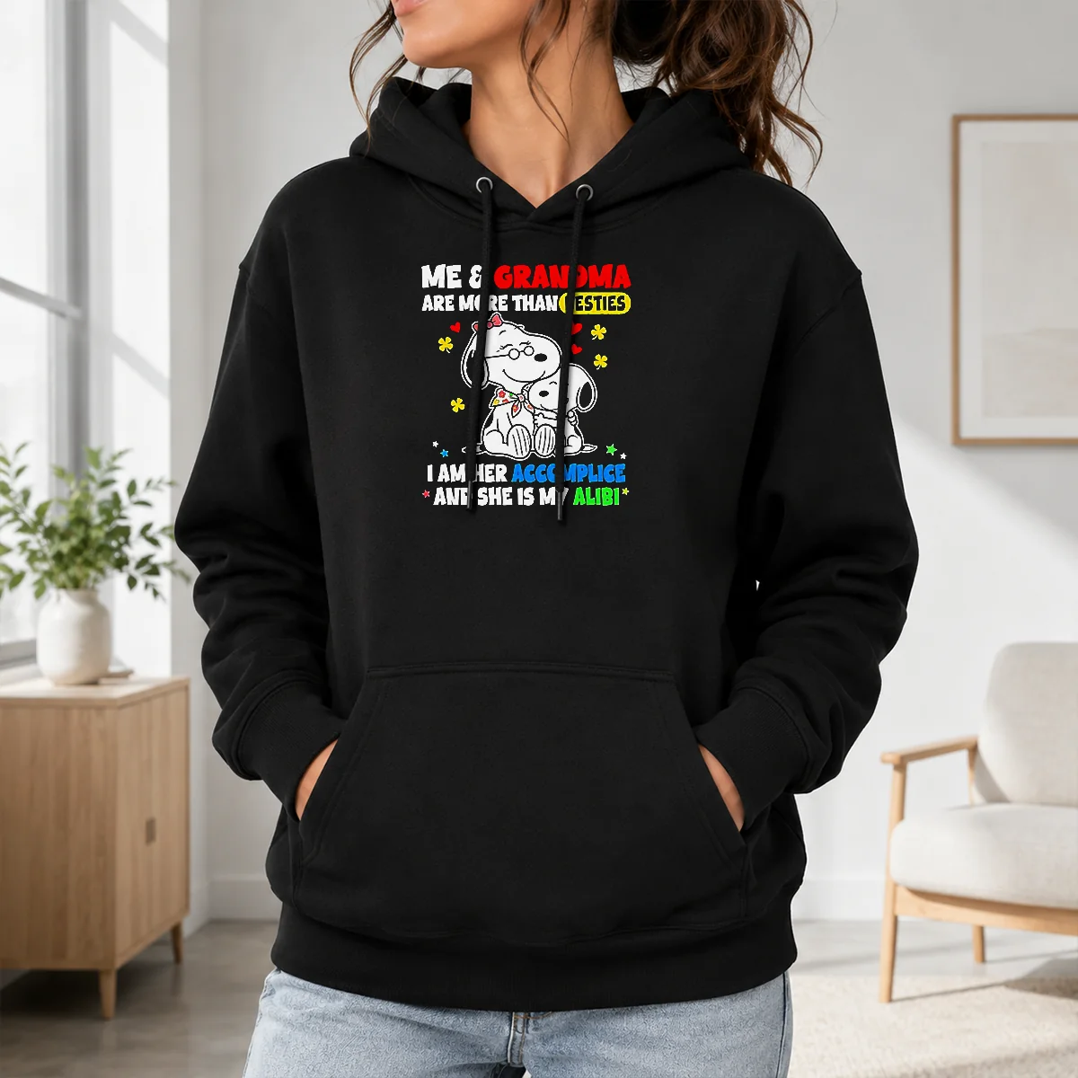 Pretty Snoopy And Grandma Me Are More Than Besties I Am Her Accomplice And She Is My Shirt - Image 7