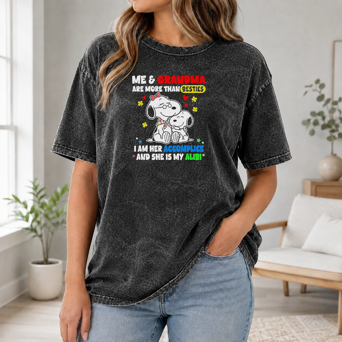 Pretty Snoopy And Grandma Me Are More Than Besties I Am Her Accomplice And She Is My Shirt - Image 8