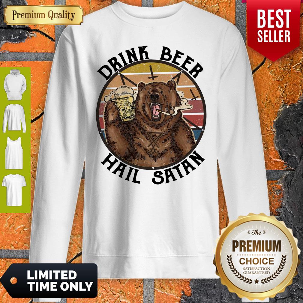Official The Bear Drink Beer Hail Satan Shirt - Image 5