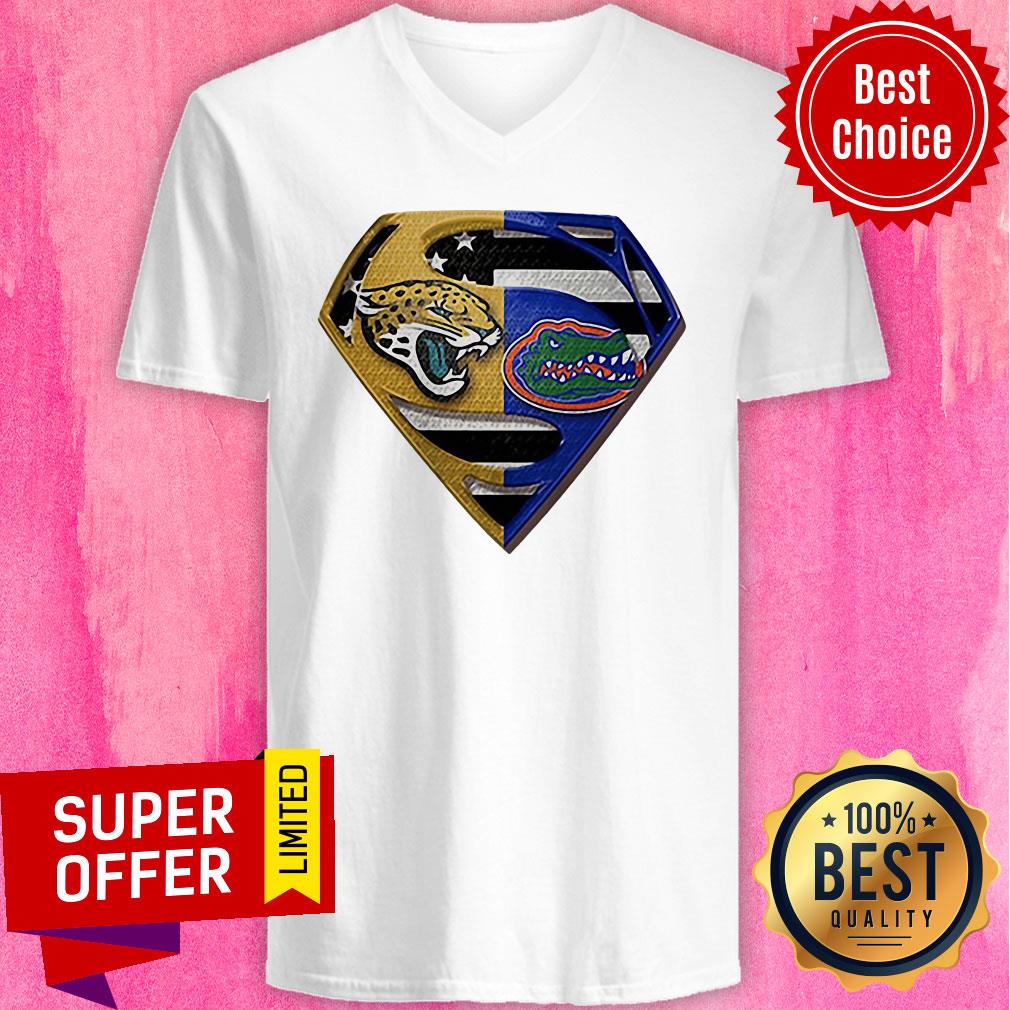 Official Superman Jacksonville Jaguars And Florida Gators Shirt - Image 4