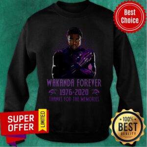 Alternative view of Wakanda Forever 1976-2020 Thanks For The Memories Shirt