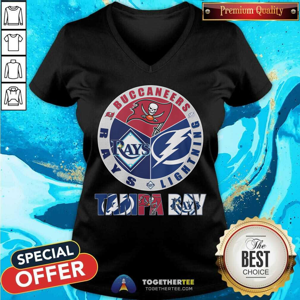 Official Tampa Bay Lightning Tampa Bay Buccaneers Tampa Bay Rays T-Shirt - Image 3