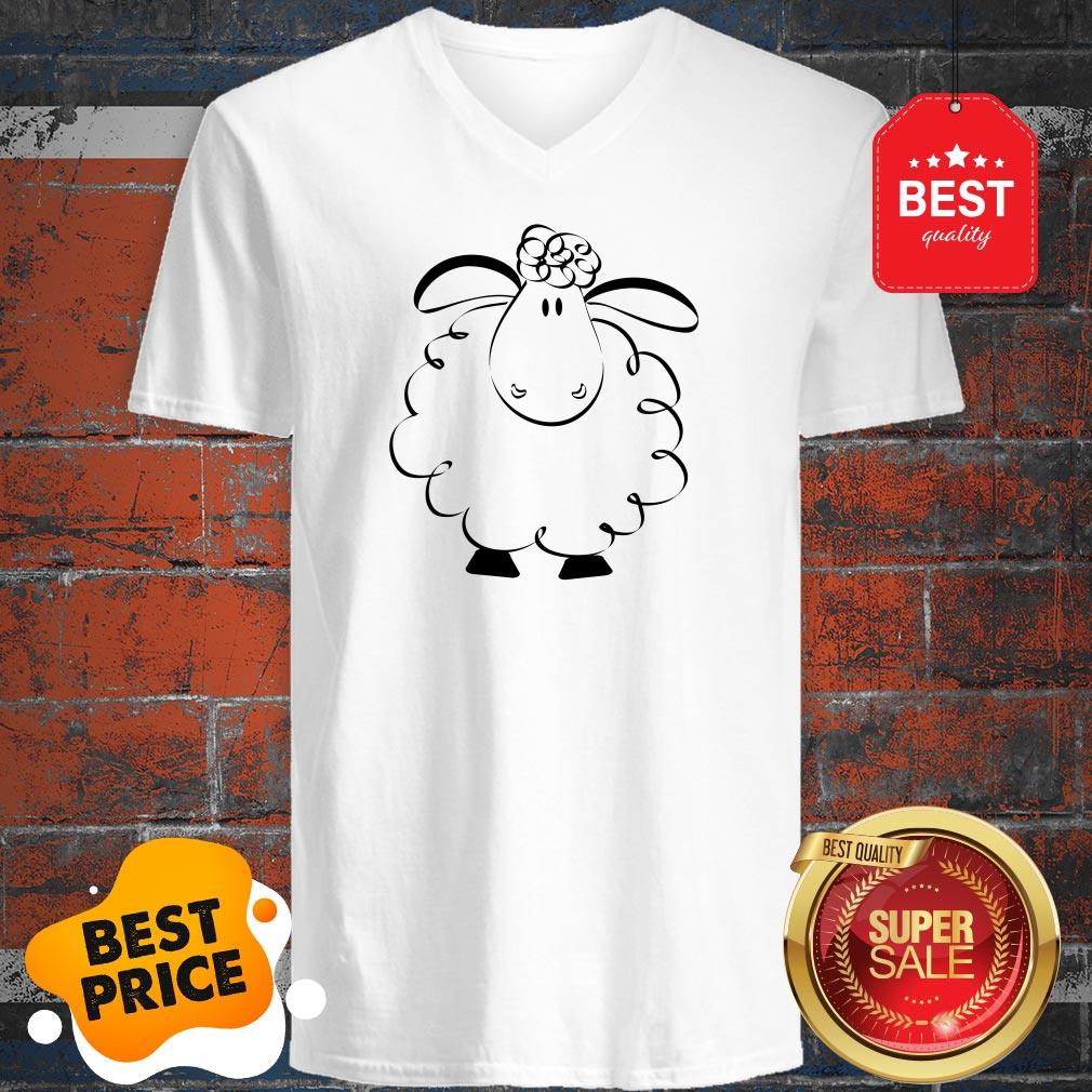 Cute Male White Sheep Couple Shirt - Image 2