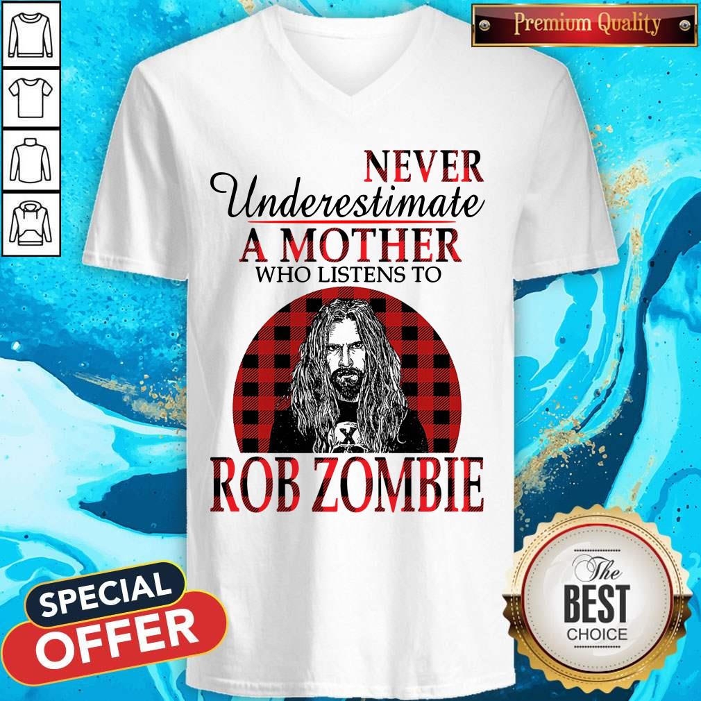 Never Underestimate A Mother Who Listens To Rob Zombie Shirt - Image 2