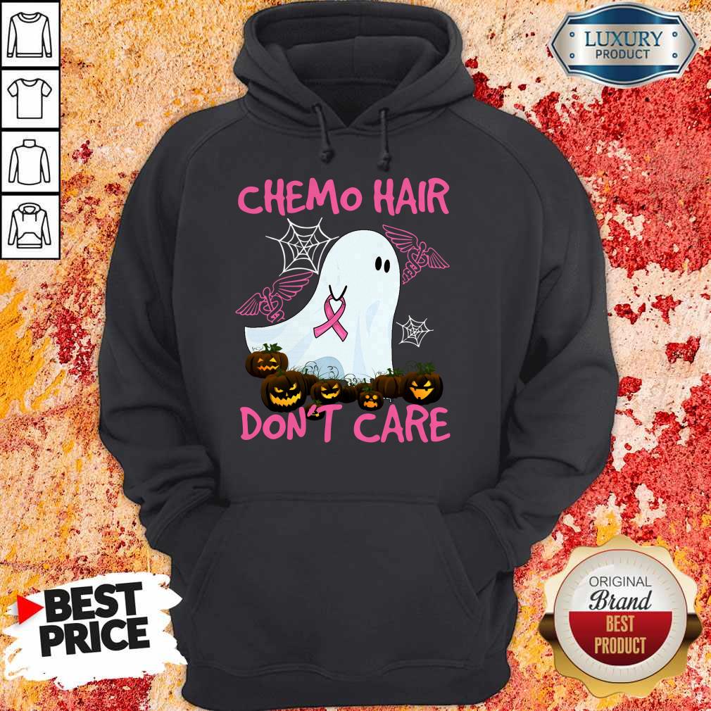 Pretty Ghost Chemo Hair Don’t Care Nurse Halloween Shirt - Image 2