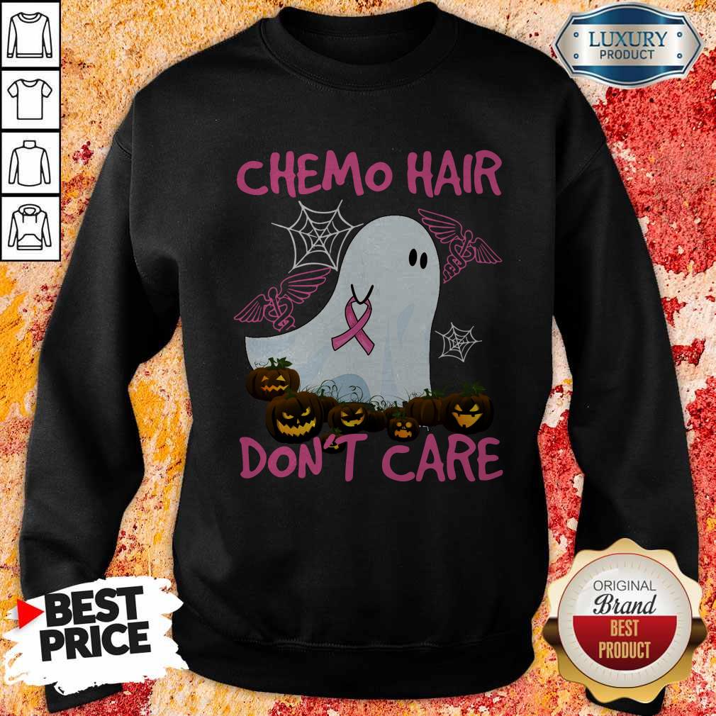 Pretty Ghost Chemo Hair Don’t Care Nurse Halloween Shirt - Image 5