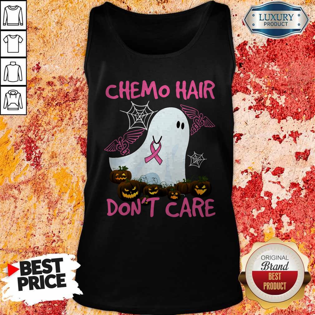 Pretty Ghost Chemo Hair Don’t Care Nurse Halloween Shirt - Image 4
