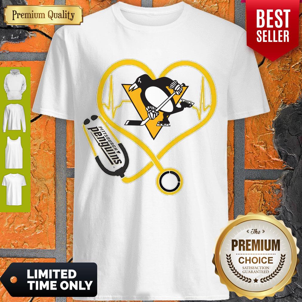 Hot Pittsburgh Penguins Nurse Heart Stethoscope Heartbeat Shirt