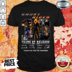 Top Ghost Rider 13 Years Of Release 2007-2020 Thank You For The Memories Signatures Shirt