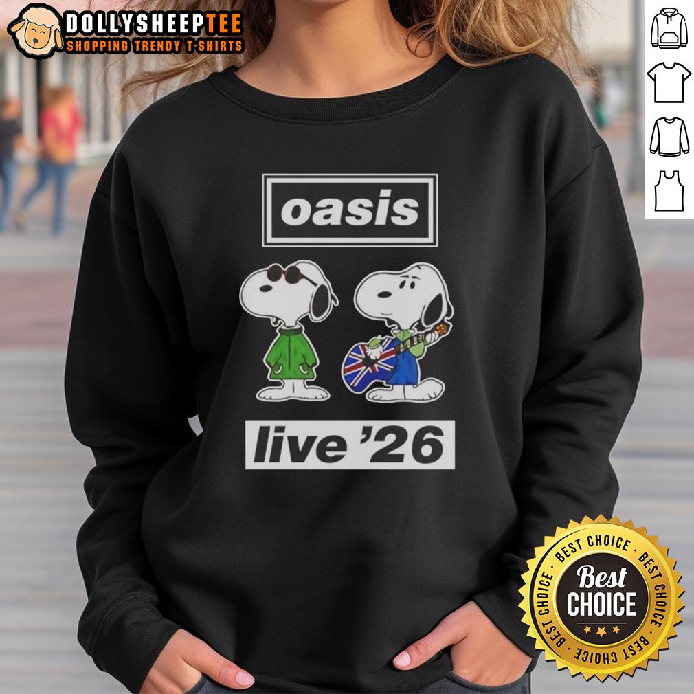 Awesome Oasis Live 26 Snoopy T-Shirt - Image 4