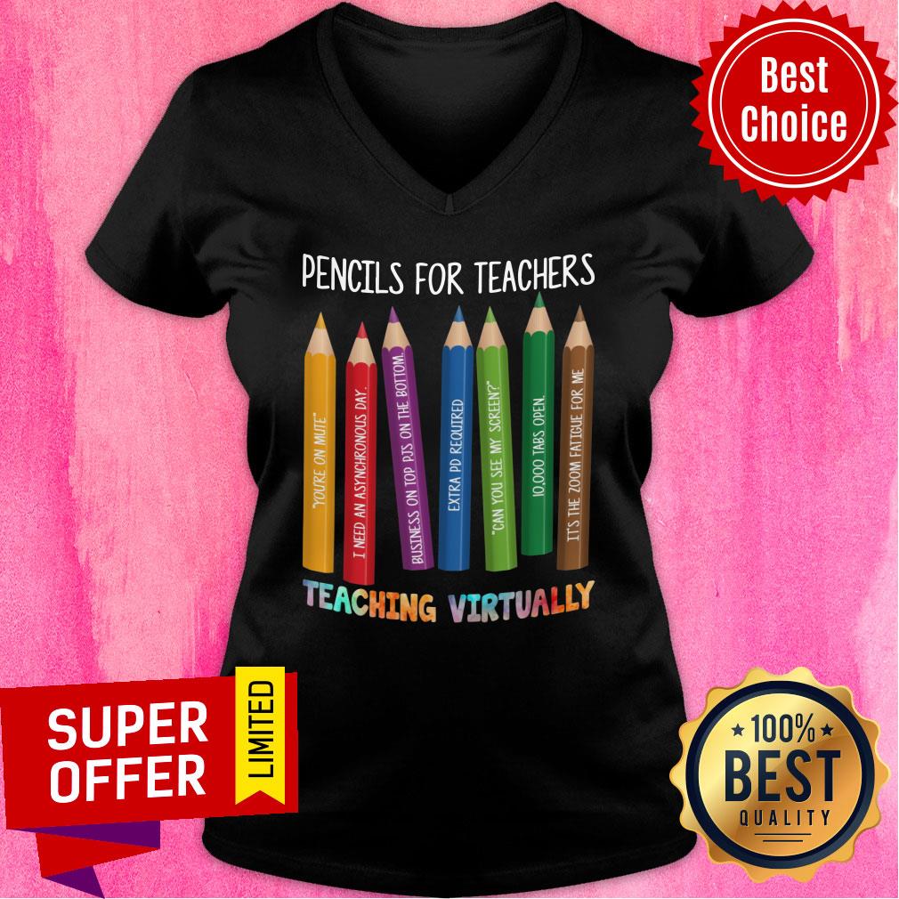 Pencils Color For Teachers Teaching Virtually Shirt - Image 2