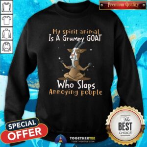 Alternative view of Hot My Spirit Animal Is A Grumpy Goat Who Slaps Annoying People Shirt