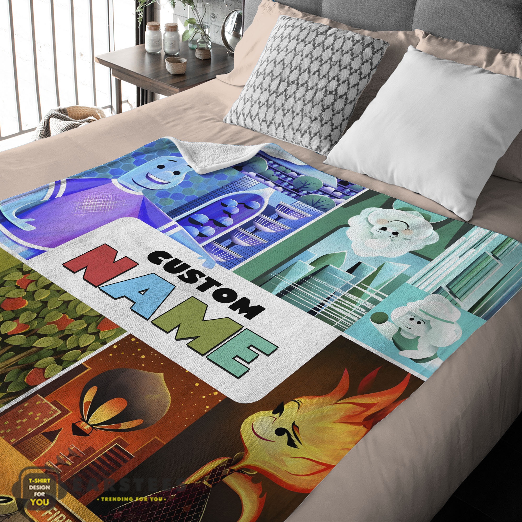 Good Disney Cartoon Elemental Ember Wade Lutz Clod Blanket Fleece Customized Blanket - Image 2