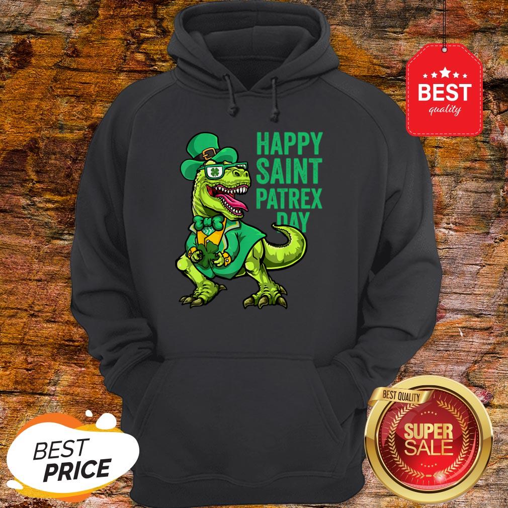 Nice St Patricks Day Irish Leprechaun Dinosaur T Rex Boys Shirt - Image 5