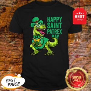 Nice St Patricks Day Irish Leprechaun Dinosaur T Rex Boys Shirt