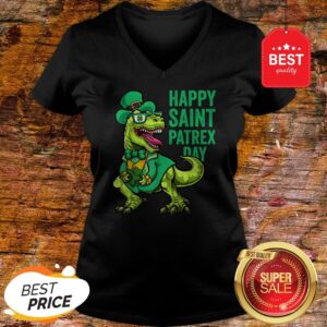 Alternative view of Nice St Patricks Day Irish Leprechaun Dinosaur T Rex Boys Shirt