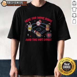 Awesome Here For Home Runs And The Hot Dogs Chicago Cubs MLB Mascot Cartoon Food Shirt