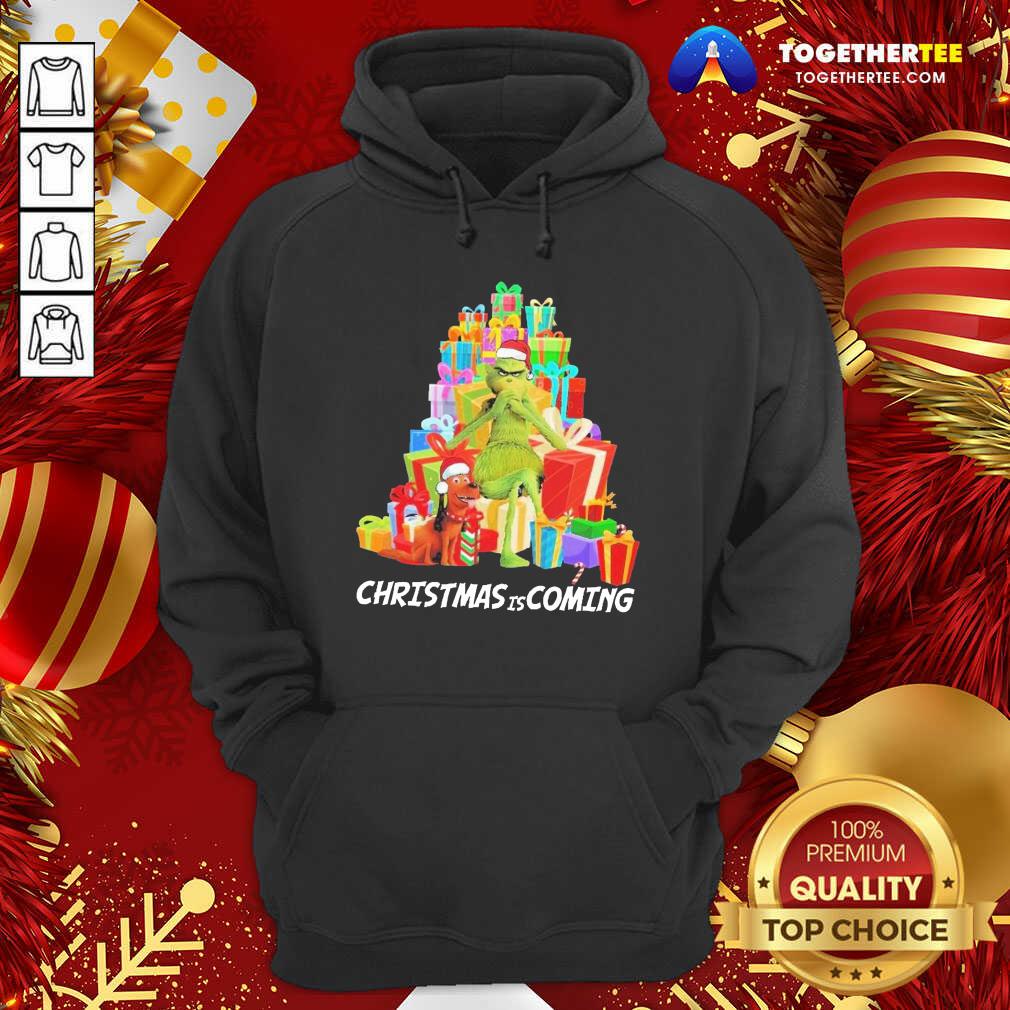 Happy Grinch And Dog Christmas Is Coming Christmas Gift Shirt - Image 5
