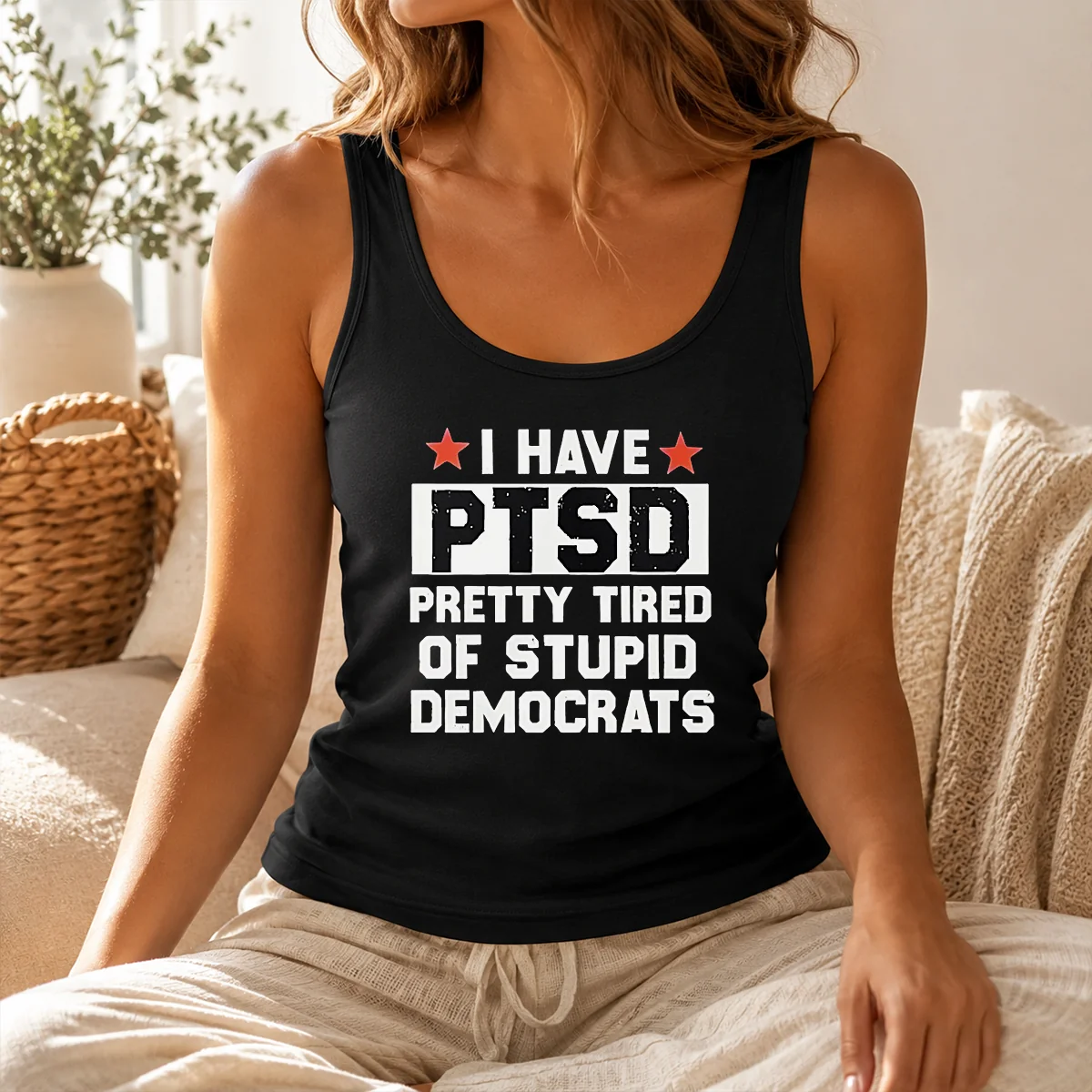 Hot Original I Have Ptsd Pretty Tired Of Stupid Democrats Red Stars Shirt - Image 3