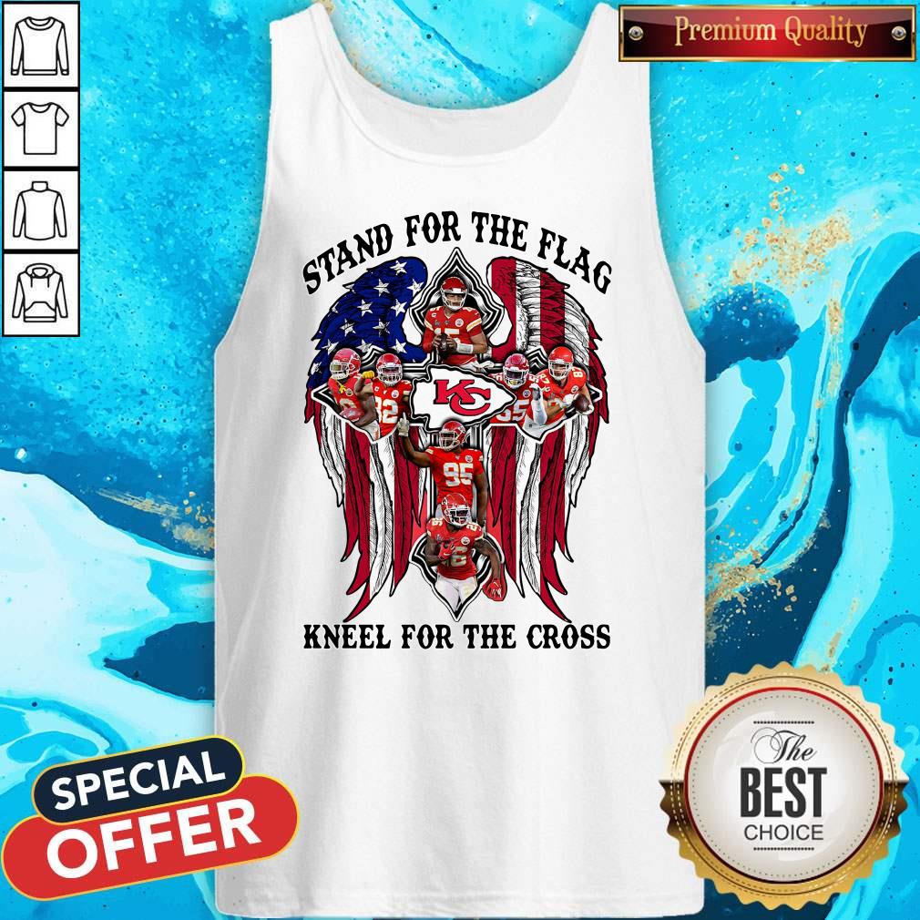 Kansas City Stand For The Flag Kneel For The Cross American Flag Shirt - Image 3