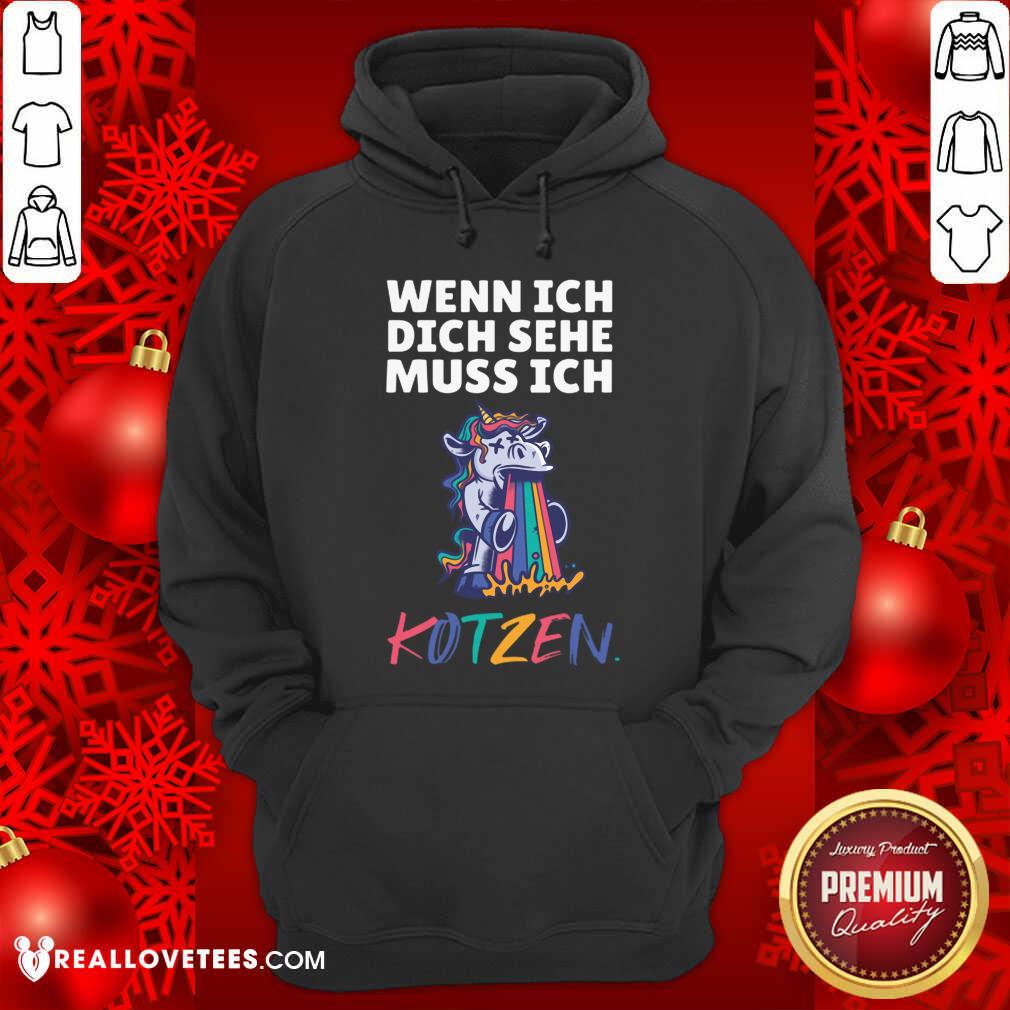 Unicorn Wenn Ich Dich Sehe Muss Ich Kotzen Shirt - Image 2