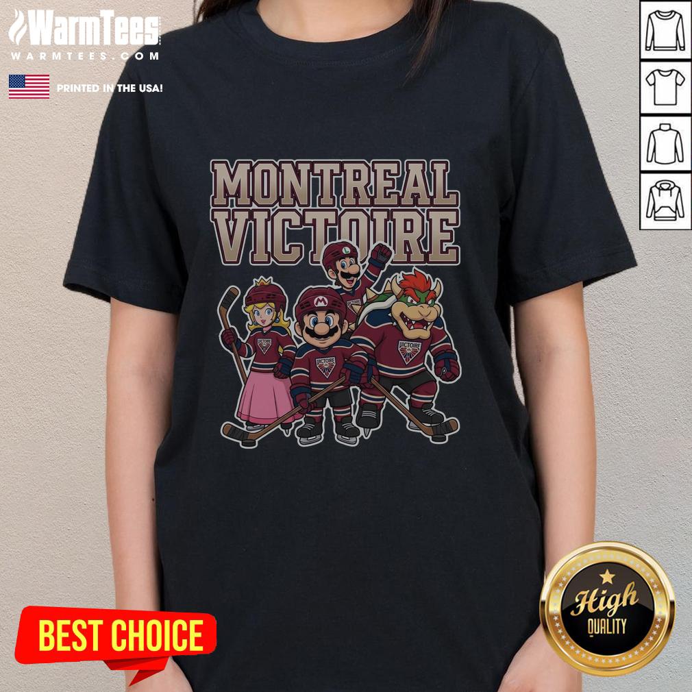 Pretty Montreal Victoire Super Mario Team Ice Hockey T-Shirt - Image 3