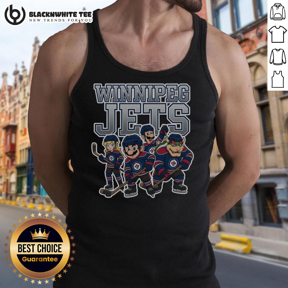Awesome Winnipeg Jets Super Mario Team Ice Hockey T-Shirt - Image 4