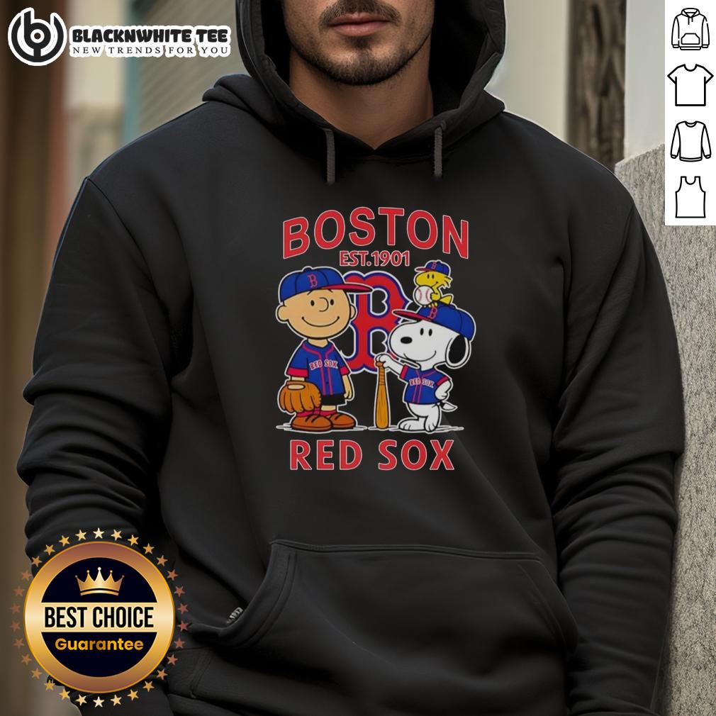 Good Boston Red Sox MLB X Charlie Brown Và Snoopy Peanuts Est 1901 T-Shirt - Image 2
