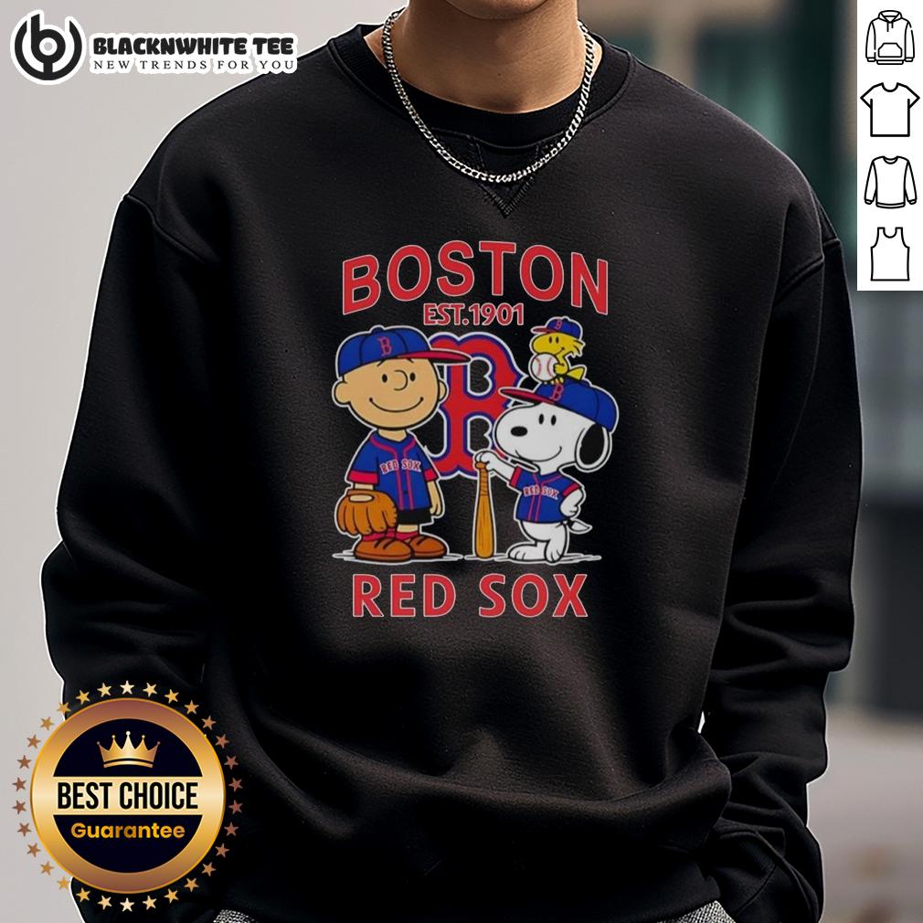 Good Boston Red Sox MLB X Charlie Brown Và Snoopy Peanuts Est 1901 T-Shirt - Image 5