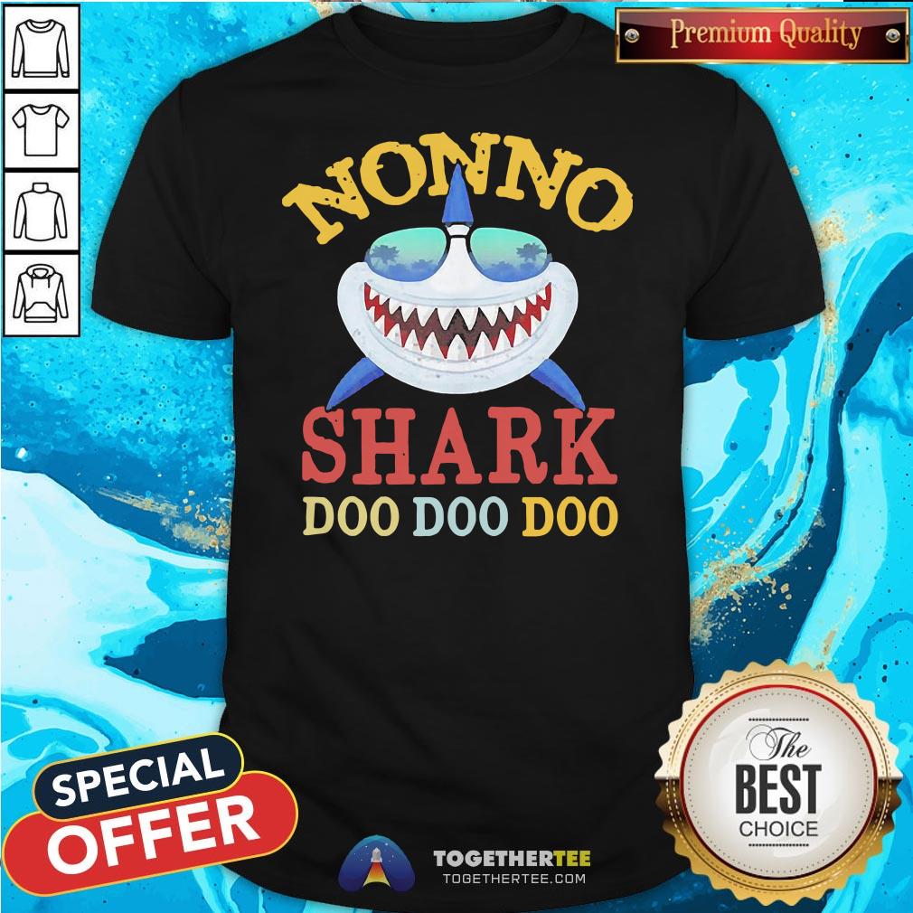Cute Nonno Shark Doo Doo Doo Vintage Fathers Day Shirt