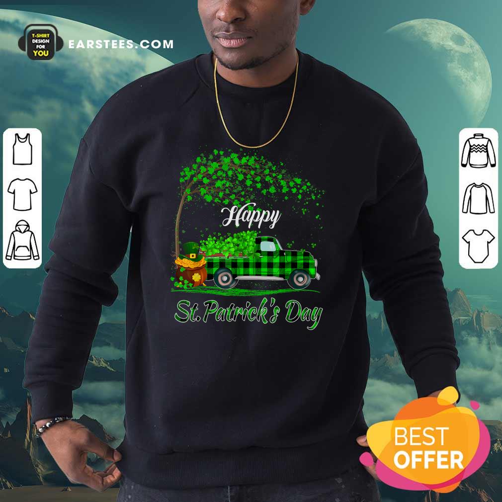 Premium Happy Patricks Day Truck Shamrock Shirt - Image 5