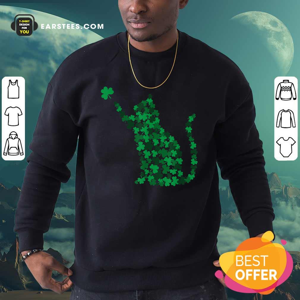 Premium Happy Saint Patricks Day Shamrock Cat Shirt - Image 5