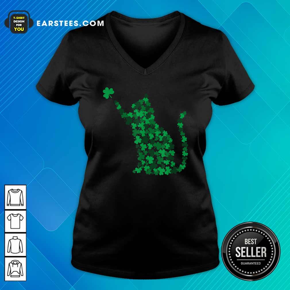 Premium Happy Saint Patricks Day Shamrock Cat Shirt - Image 3