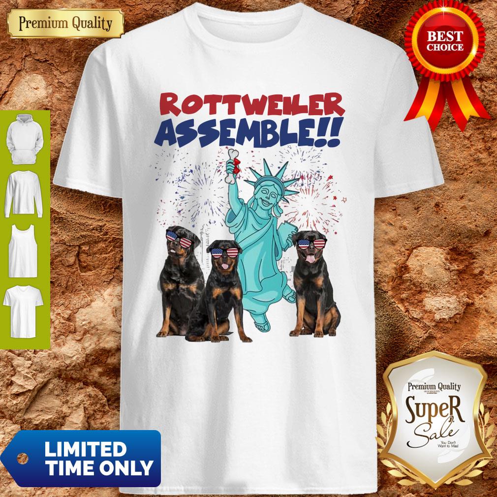 Funny Rottweiler Assemble Happy Independence American Shirt