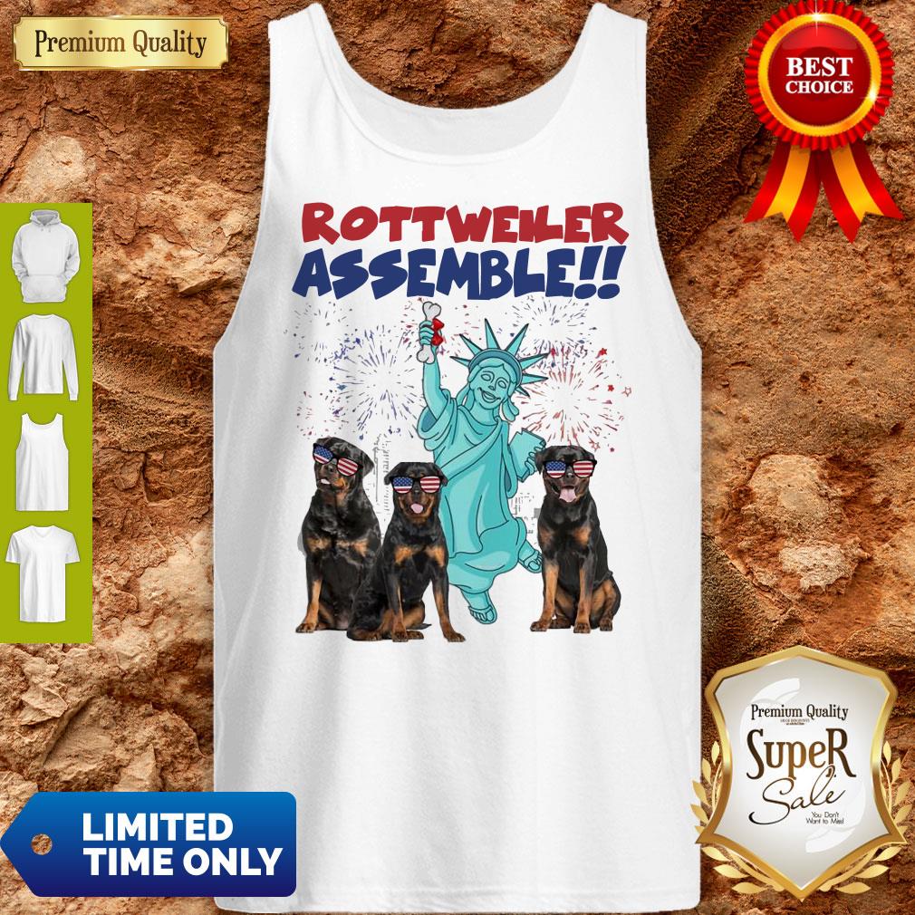 Funny Rottweiler Assemble Happy Independence American Shirt - Image 5