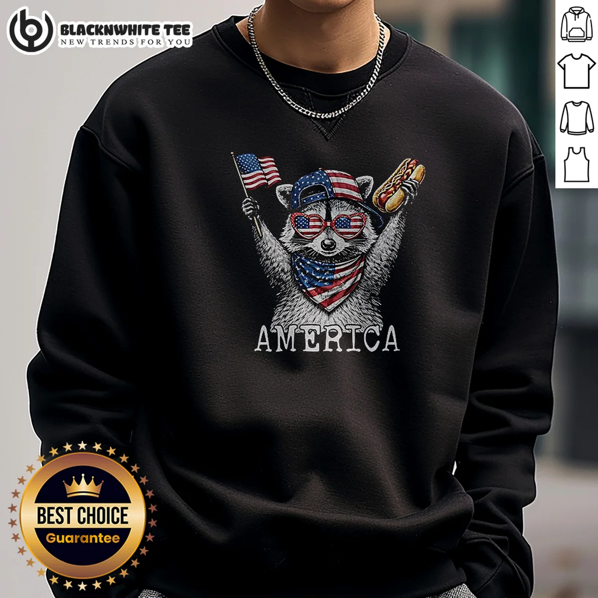 Pretty America Raccoon Hot Dog 4th Of July Patriotic USA Animal 2026 Shirt - Image 5