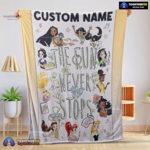 Official Disney Princess The Fun Never Stops Blanket Fleece Customized Blanket
