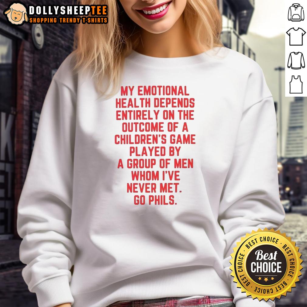 Good My Emotional Health Depends On The Phils Letter T-Shirt - Image 5