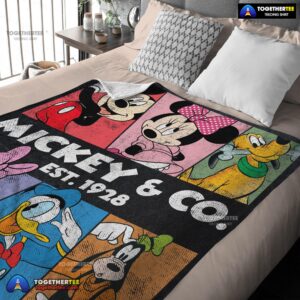 Alternative view of Official Vintage Mickey & Co Est 1928 Blanket