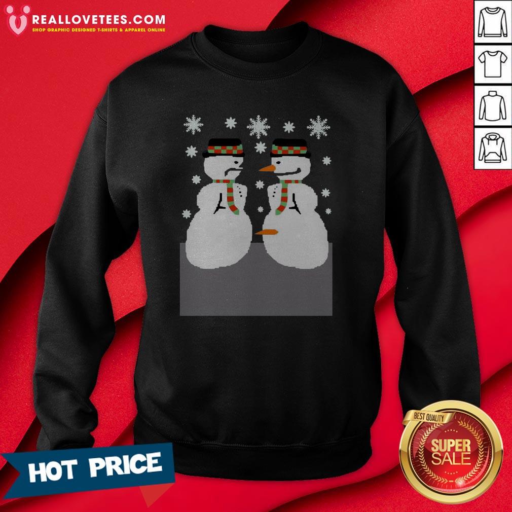 Cute 2020 Snowman Nose Thief Ugly Christmas Shirt - Image 3