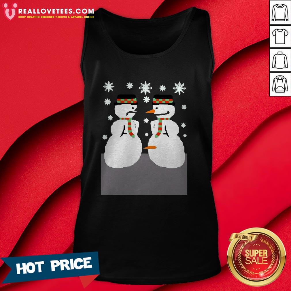 Cute 2020 Snowman Nose Thief Ugly Christmas Shirt - Image 2