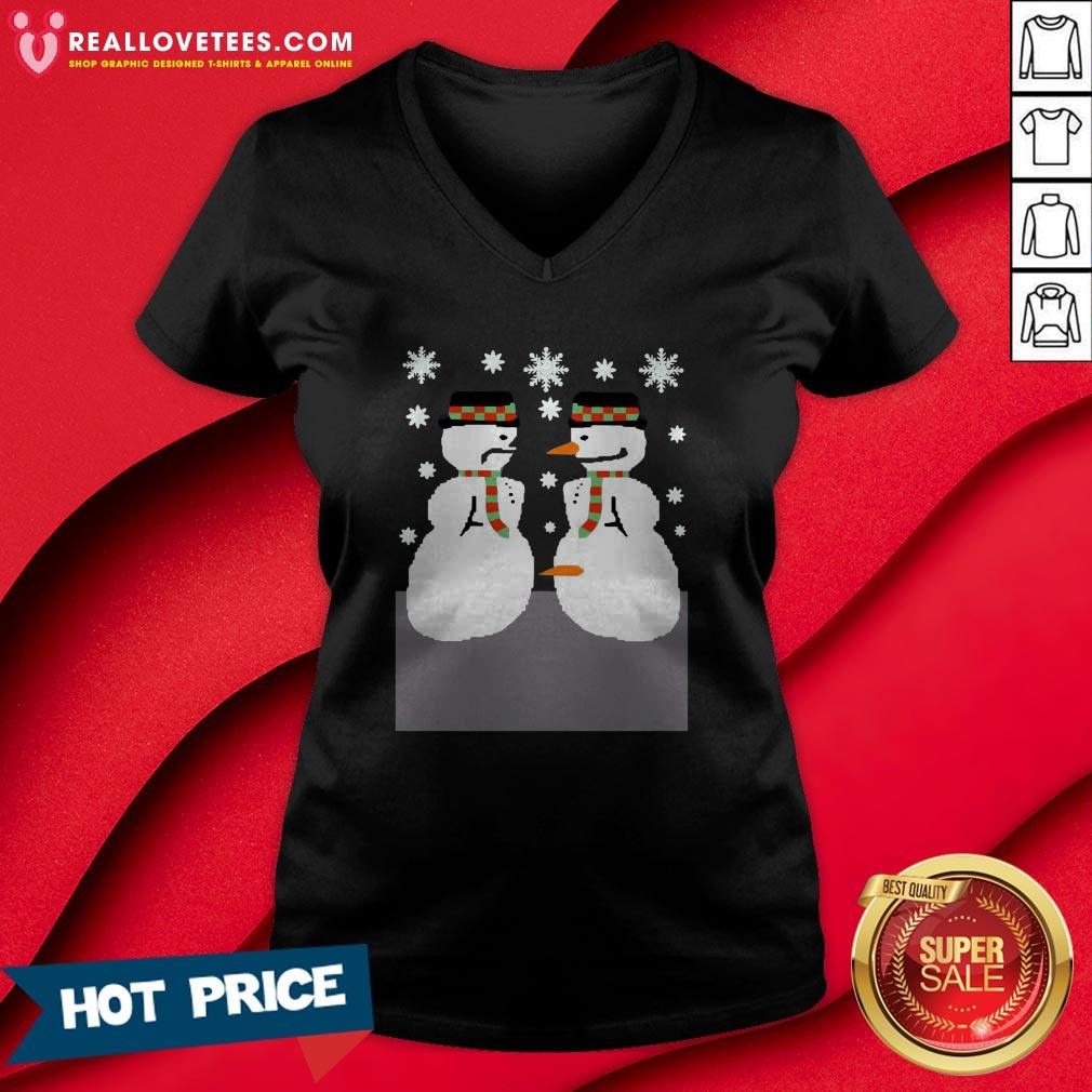 Cute 2020 Snowman Nose Thief Ugly Christmas Shirt - Image 5