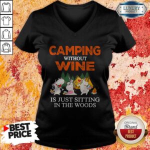 Alternative view of Unicorn Camping Without Wine Is Just Sitting In The Woods Shirt