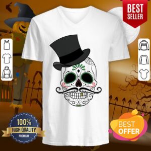 Alternative view of Day Of The Dead Sugar Skull With Tophat Shirt