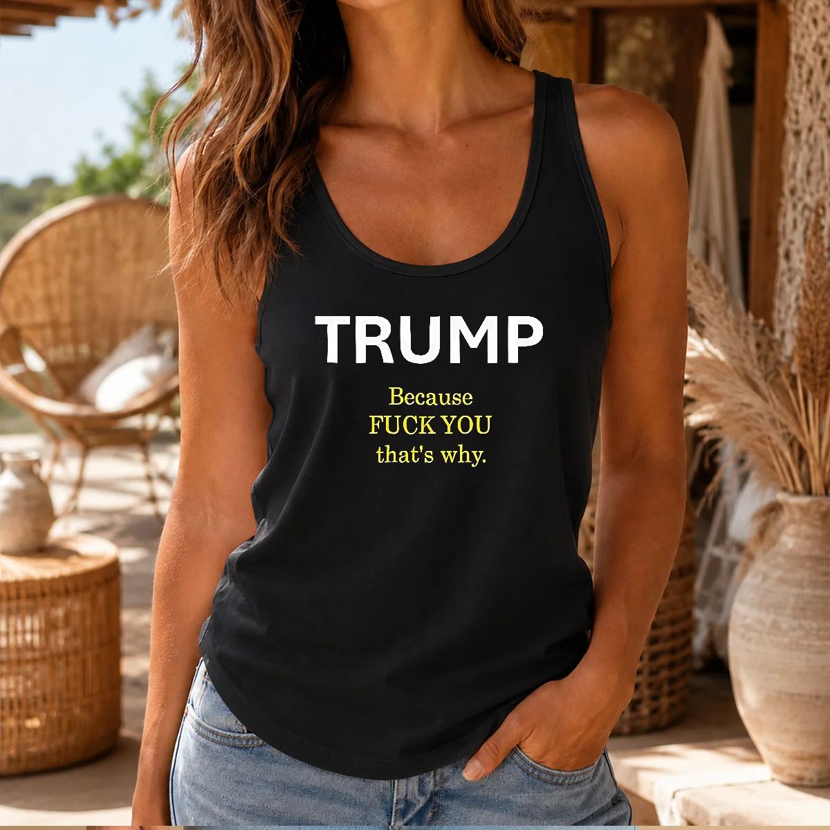 Pretty Trump Because Fck You That'S Why Political Shirt - Image 3