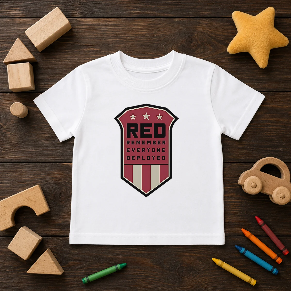 Nice Red Remember Everyone Deployed Military Support Shield Shirt - Image 9