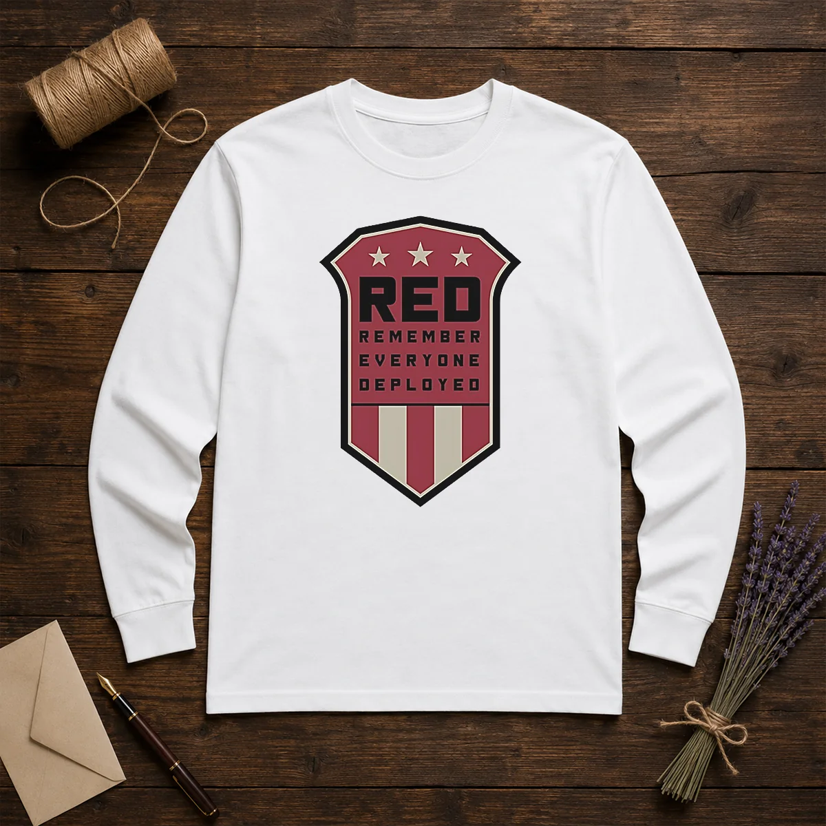 Nice Red Remember Everyone Deployed Military Support Shield Shirt - Image 5