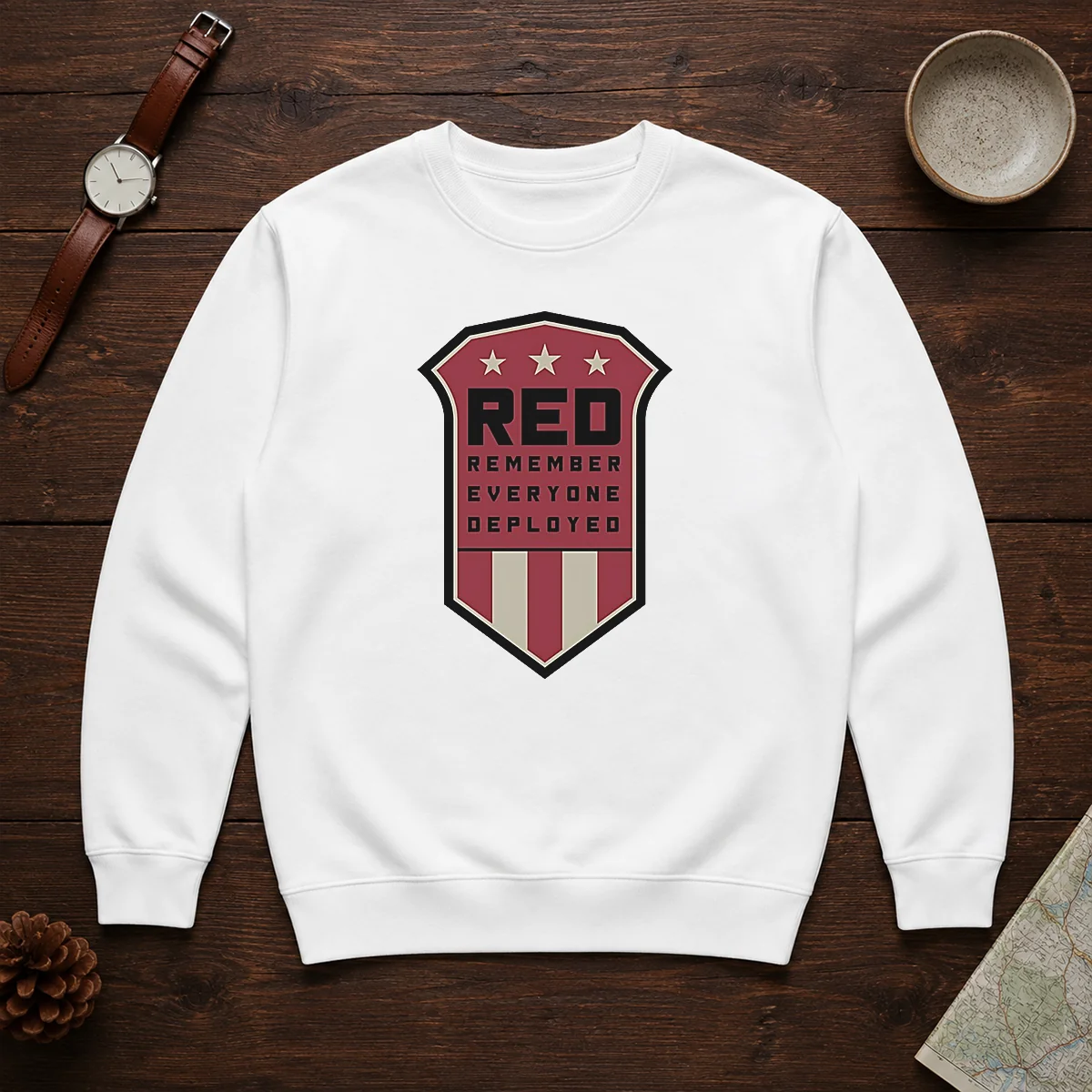 Nice Red Remember Everyone Deployed Military Support Shield Shirt - Image 7